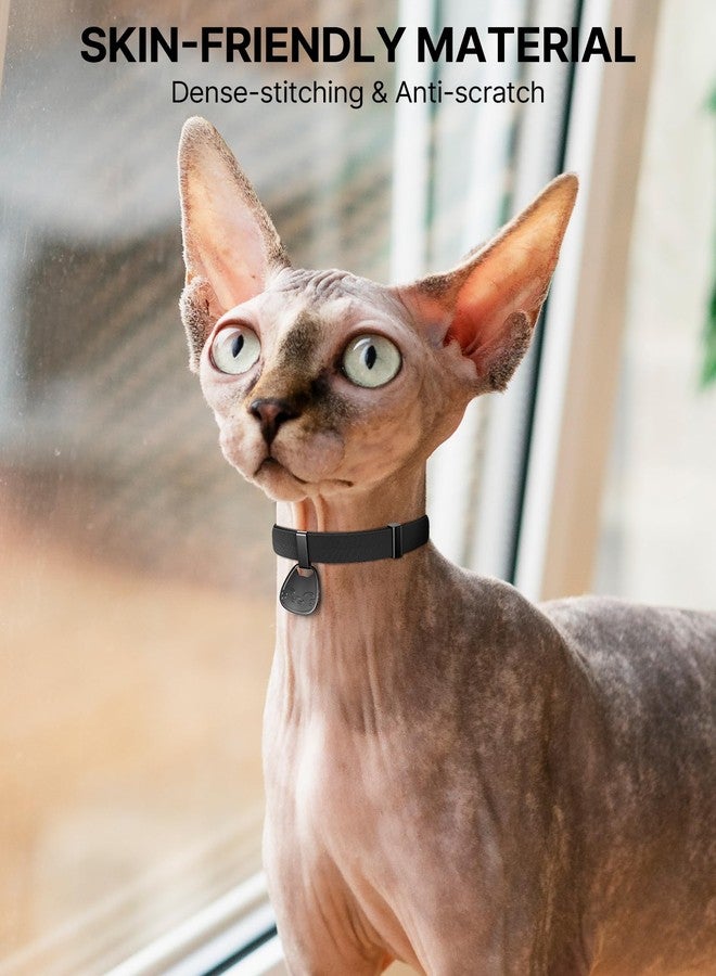 typecase طوق للقطط مزود ببطاقة اسم برمز الاستجابة السريعة، طوق قابل للفك للقطط الصغيرة من الذكور والإناث، شريط مطاطي فائق النعومة قابل للتعديل، مشبك أمان قابل للفك، طوق تعريف مريح وآمن للحيوانات الأليفة (6-12 بوصة)، أسود - Image 5